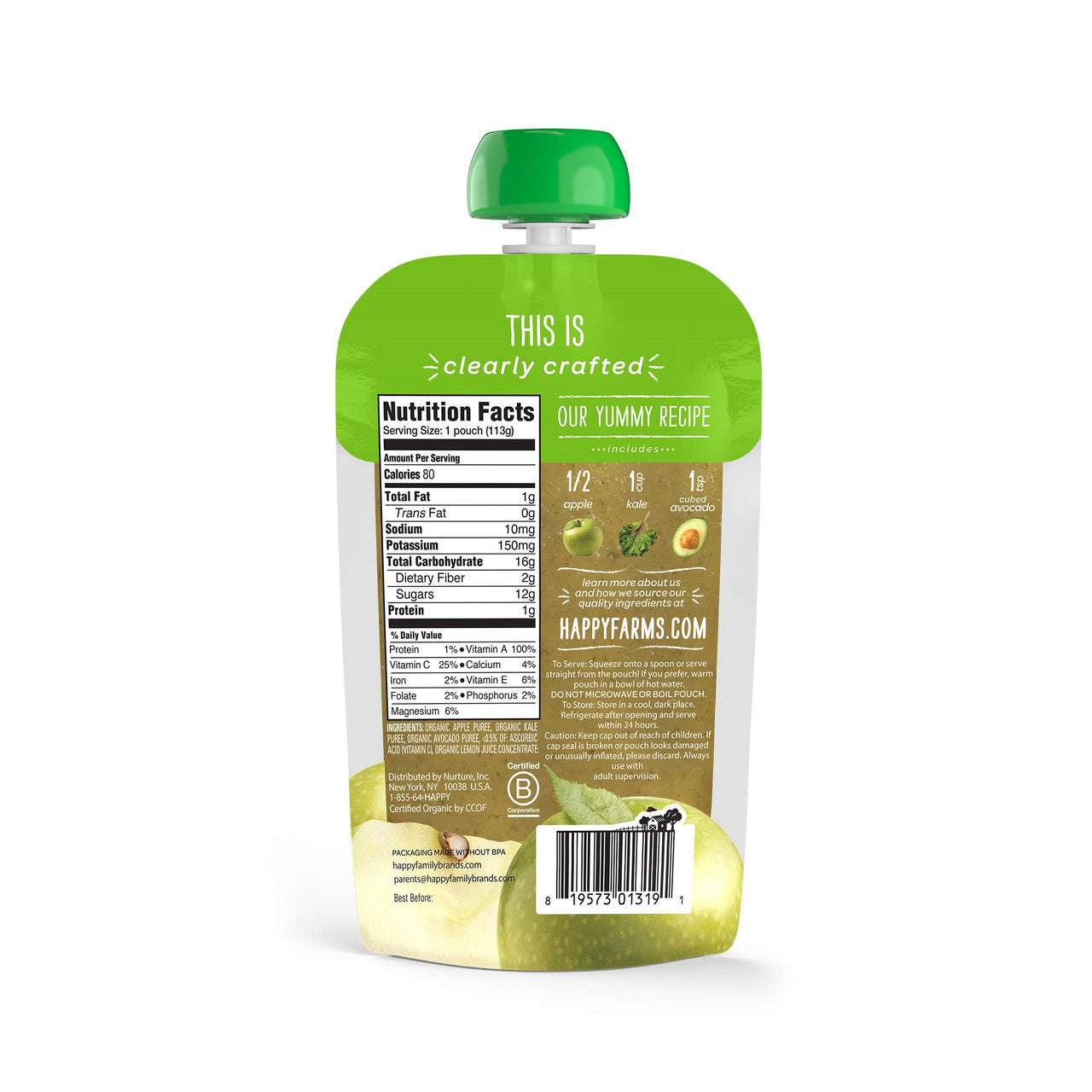 OG2 H B CC APL KALE AVO ( 16 X 4 OZ   )