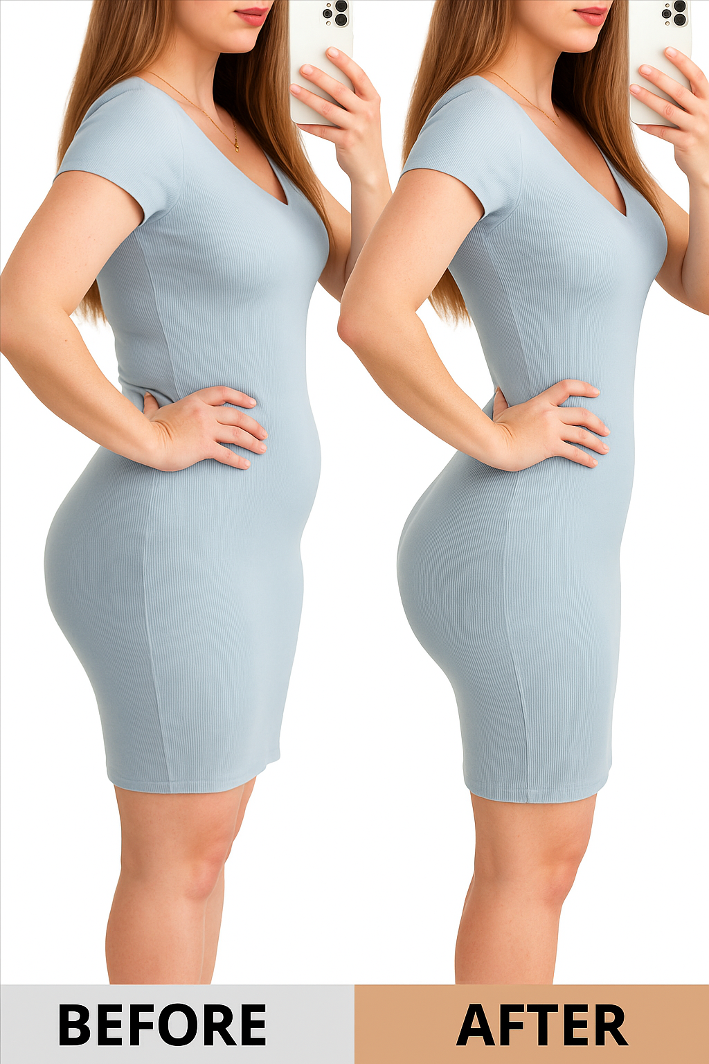 High-Waist Tummy Control Flat-Hem Shorts